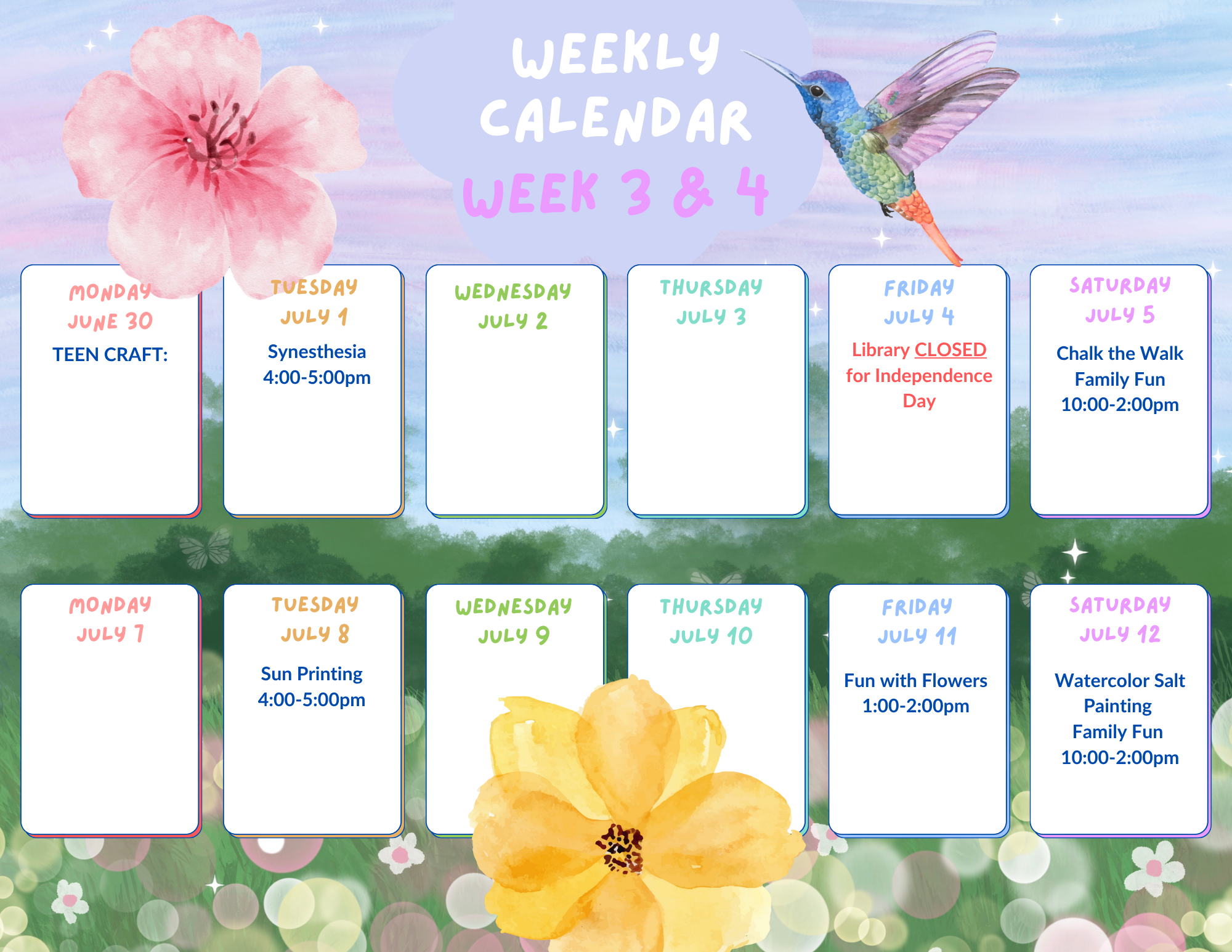 weekly calendar