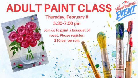 February Rose Paint Class