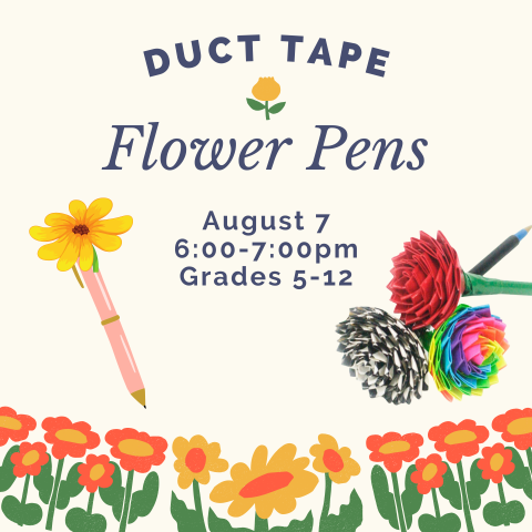 Duct Tape Flower Pens