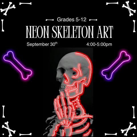 Neon Skeleton Art