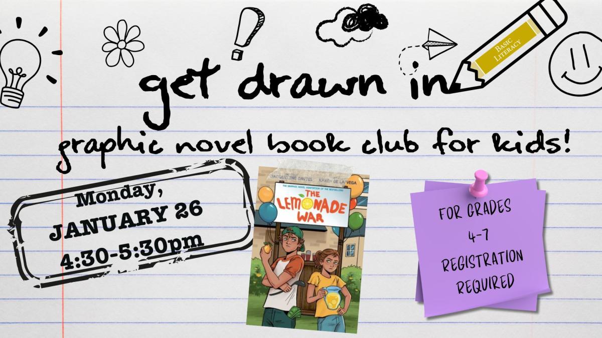 Get Drawn In: Graphic Novel Book Club for kids